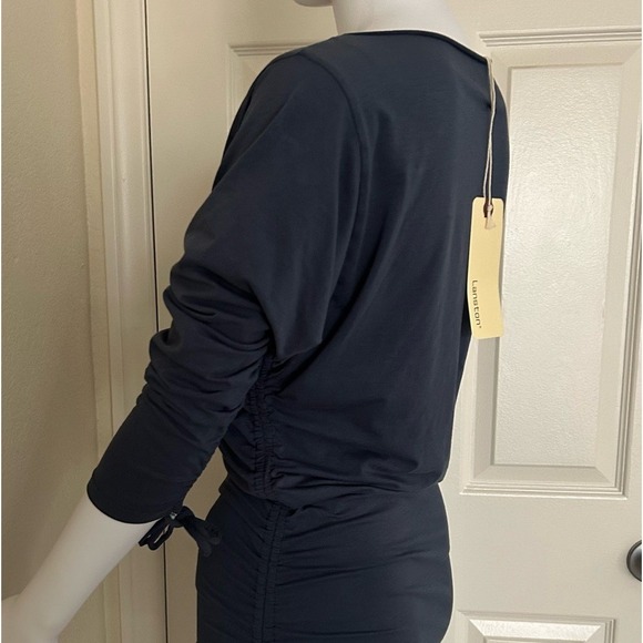 Revolve Lanston Blue Side Rouche Off The Shoulder Soft Midi Dress XS - Picture 7 of 11